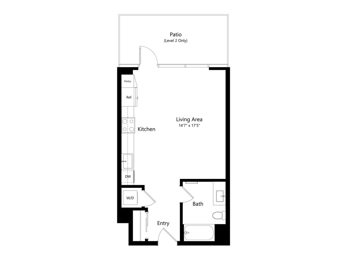 S4 | Studio | 486 SF - S4