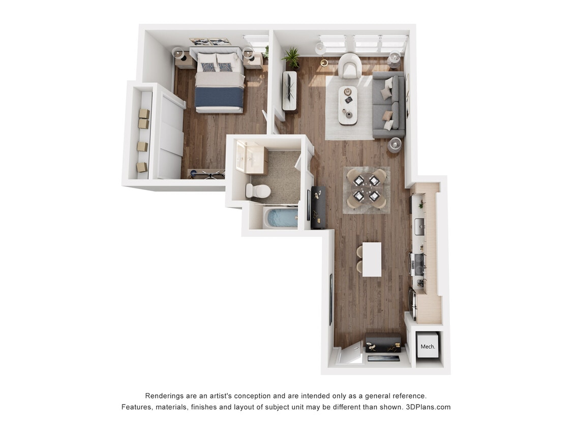 Floor Plan - A2 - 1 Bedroom