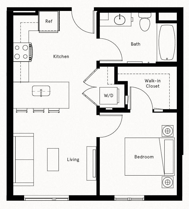 Floor Plan - 1 Bed/1 Bath-A1