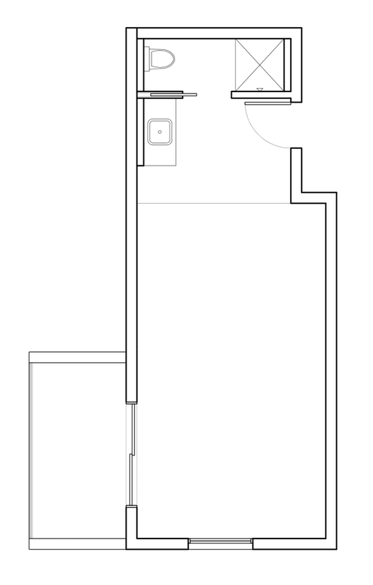 Floor Plan - 201-A 329 sqft Loft + Balcony