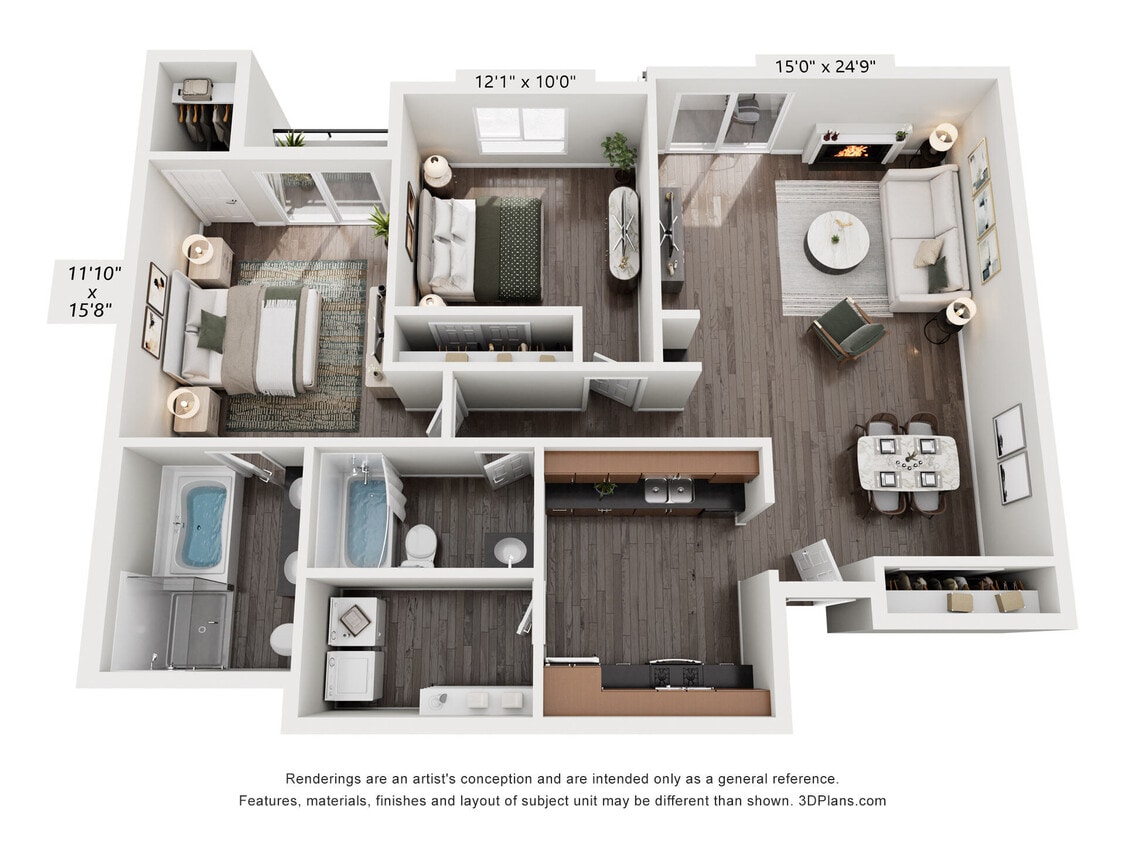 Floor Plan - 2 Bed, 2 Bath G