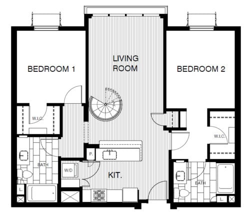 Floor Plan - 2x2 Loft 1141