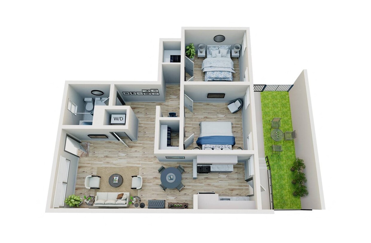 Floor Plan - 2 Bedroom, 1 Bath