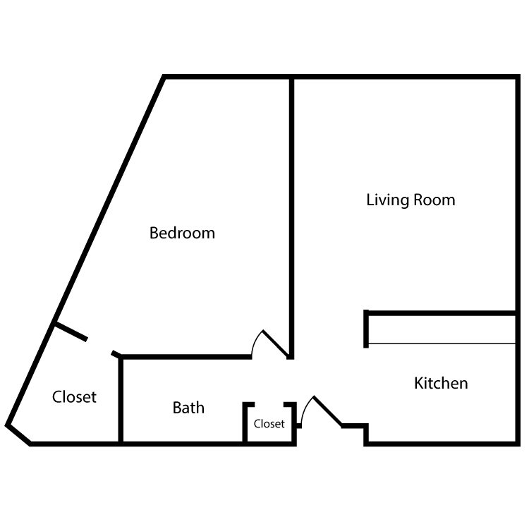 Floor Plan - 1 Bed, 1 Bath G