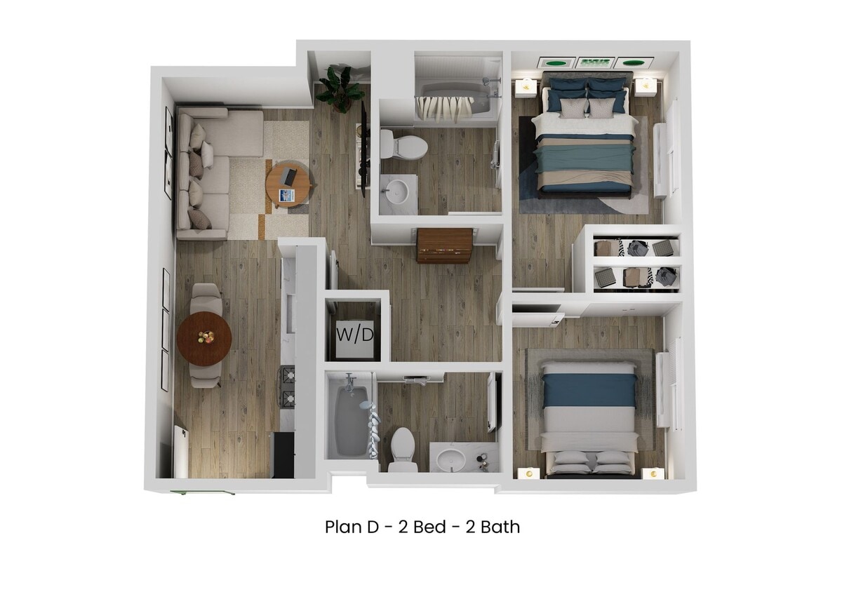 Floor Plan - Plan D - 2 x 2