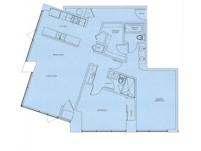 2br unit corner - Plan A - Unfurnished
