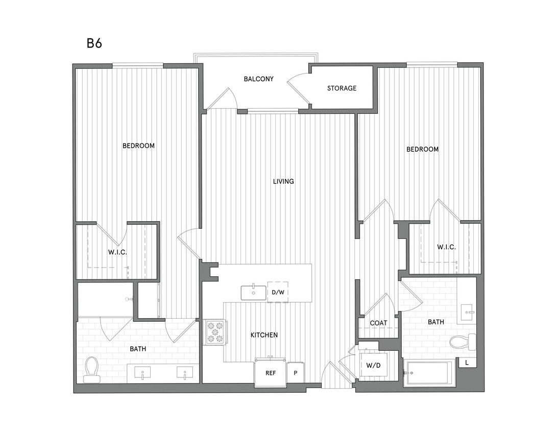 Floor Plan - 2 BR/2 BA