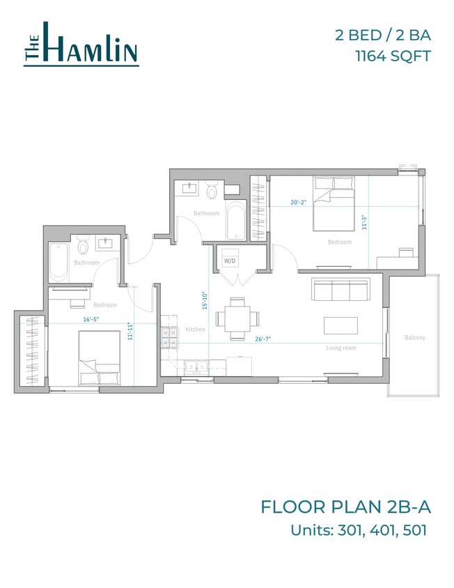 Floor Plan - 2BR/2.0BA