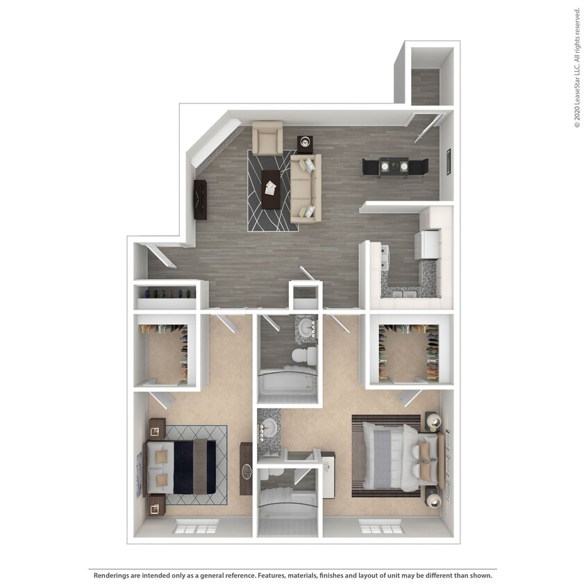 Floor Plan - 2x2LA