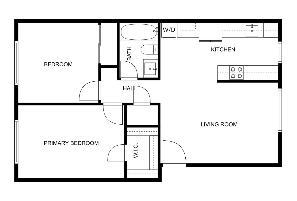 2 bed/ bath - 2 bed, 1 bath