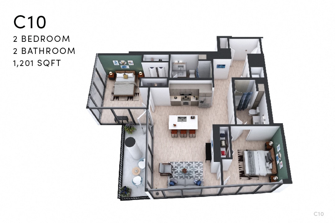 Floor Plan - C10 2 Bedroom