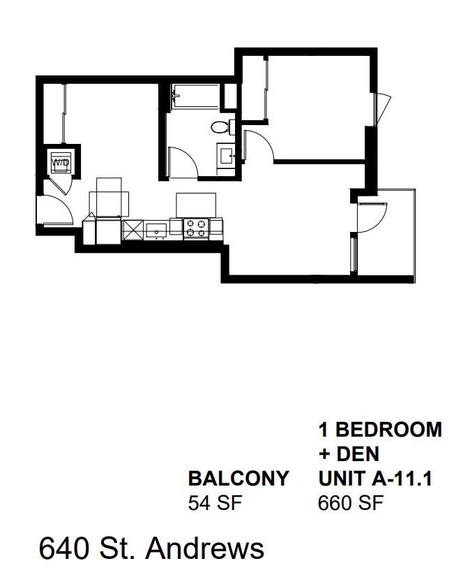 Floor Plan - A-11.1 - 1 BD + Den