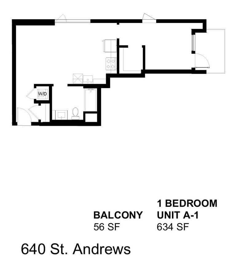 Floor Plan - A-1 - 1 Bedroom