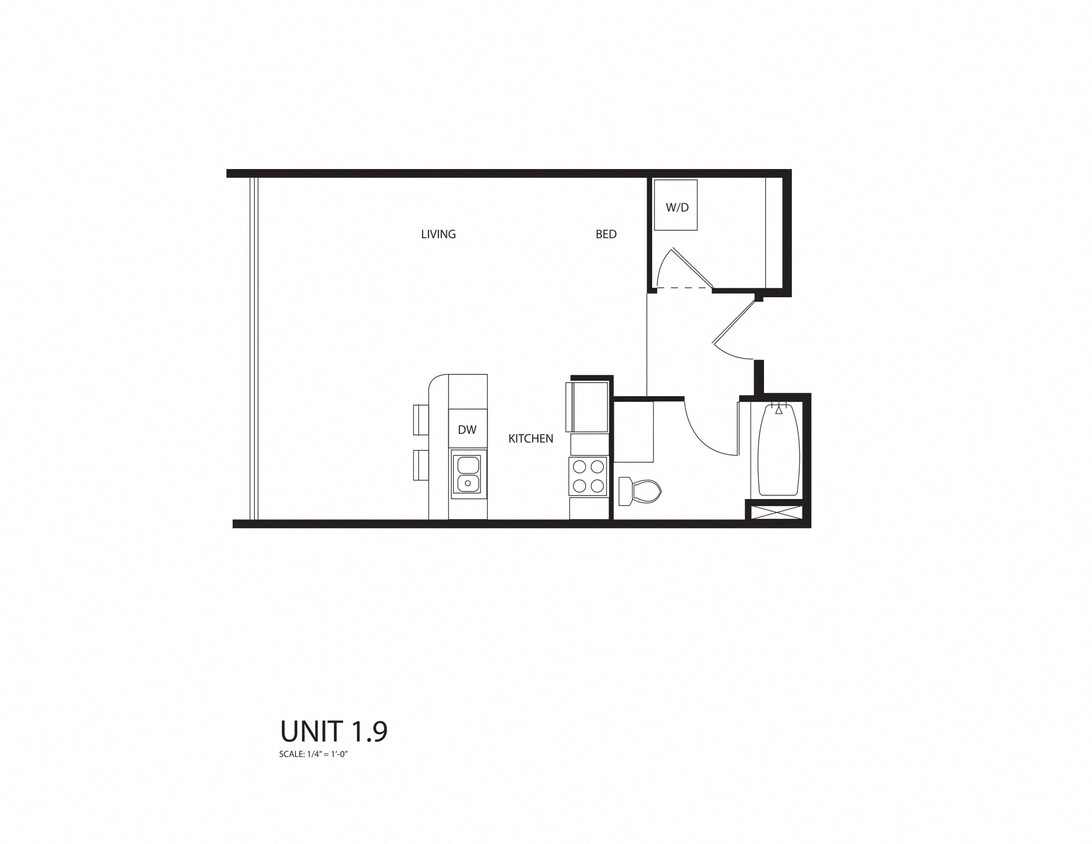 Floor Plan - Renovated - 471 Sq Ft.