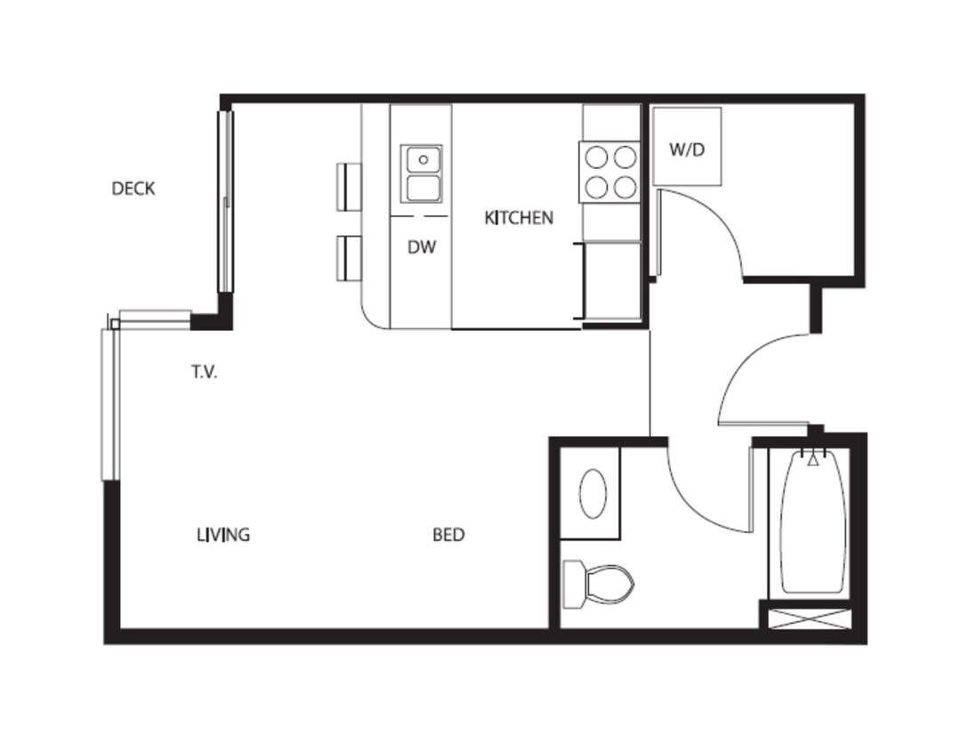Floor Plan - Classic - 413 Sq Ft. 