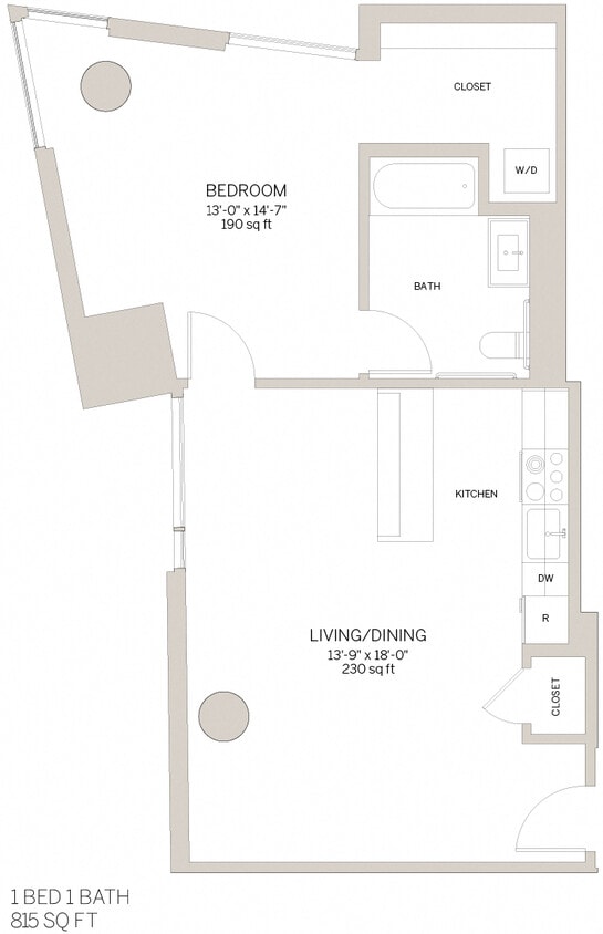 Floor Plan - One Bedroom - G