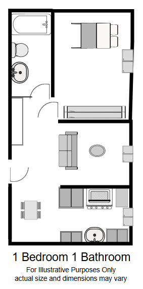 Floor Plan - 1 bedroom 1 bathroom