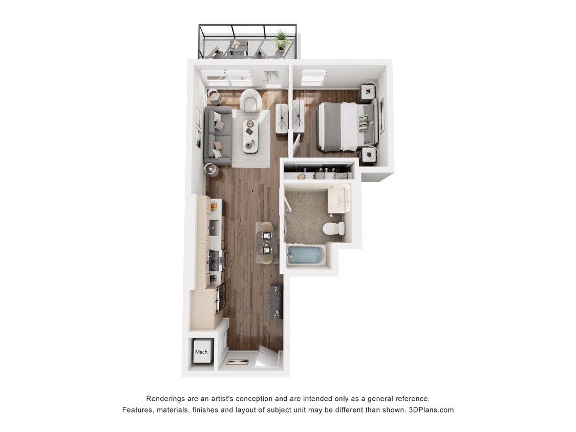 Floor Plan - V2 - 1 Bedroom