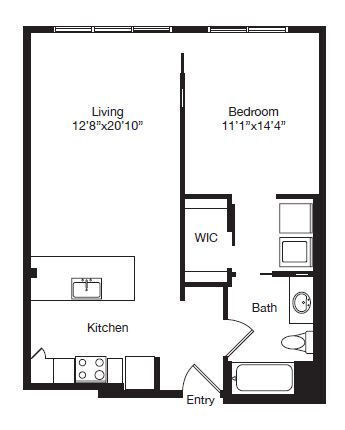 Floor Plan - A02 | 1X1