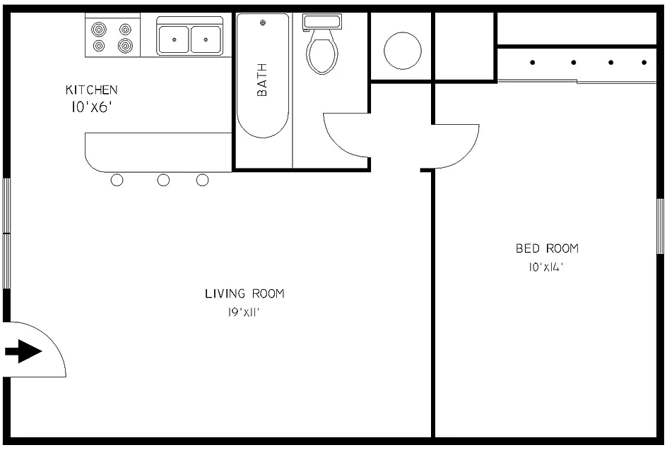 Floor Plan - One Bedroom Junior
