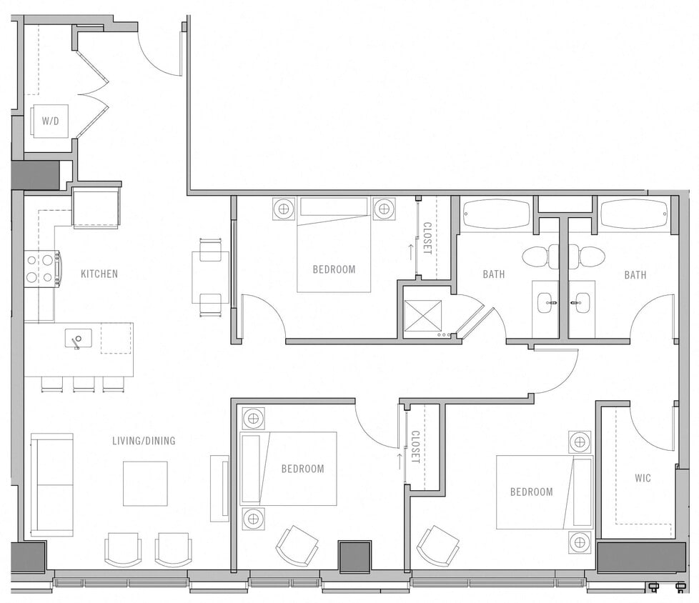 Floor Plan - 3 Bed-2 Bath-D