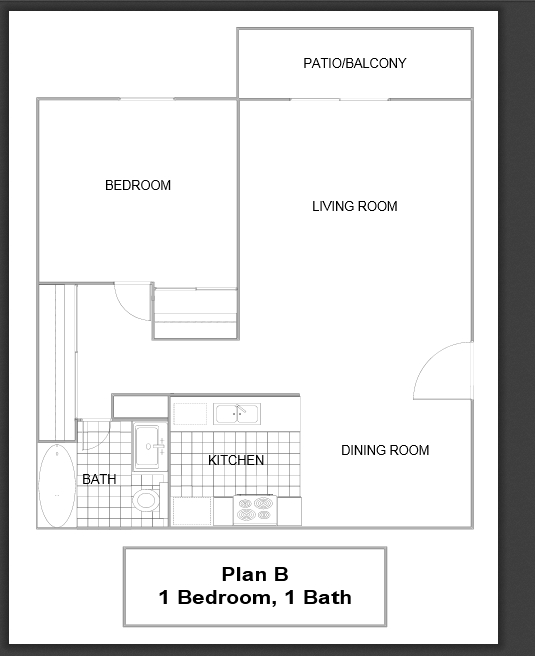 1BR/1BA - Plan B