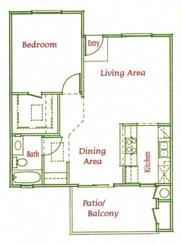 Floor Plan - 1Bed/1Bath