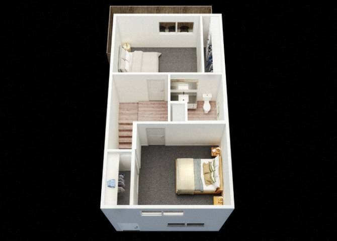 Floor Plan - 2 Bd, 1.5 Ba 2-Story Townhome