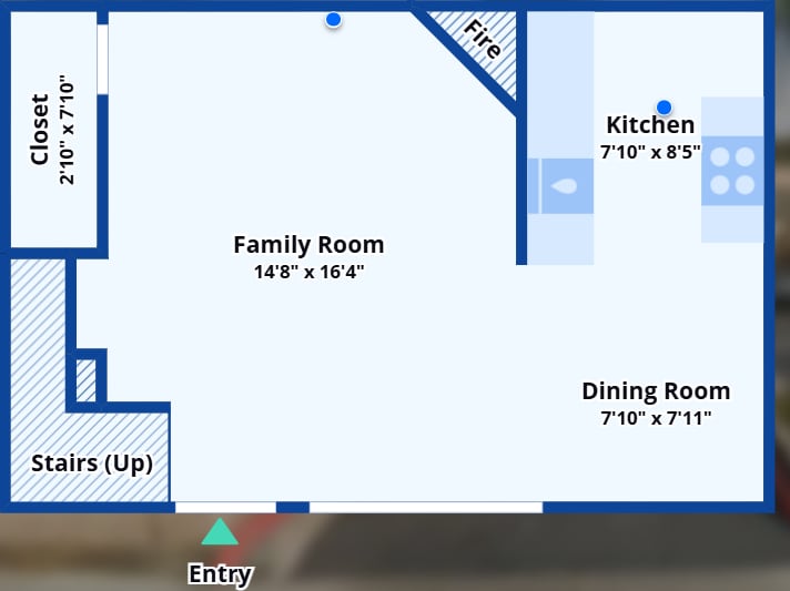 Floor Plan - 2 Bed 1 Bath Townhome