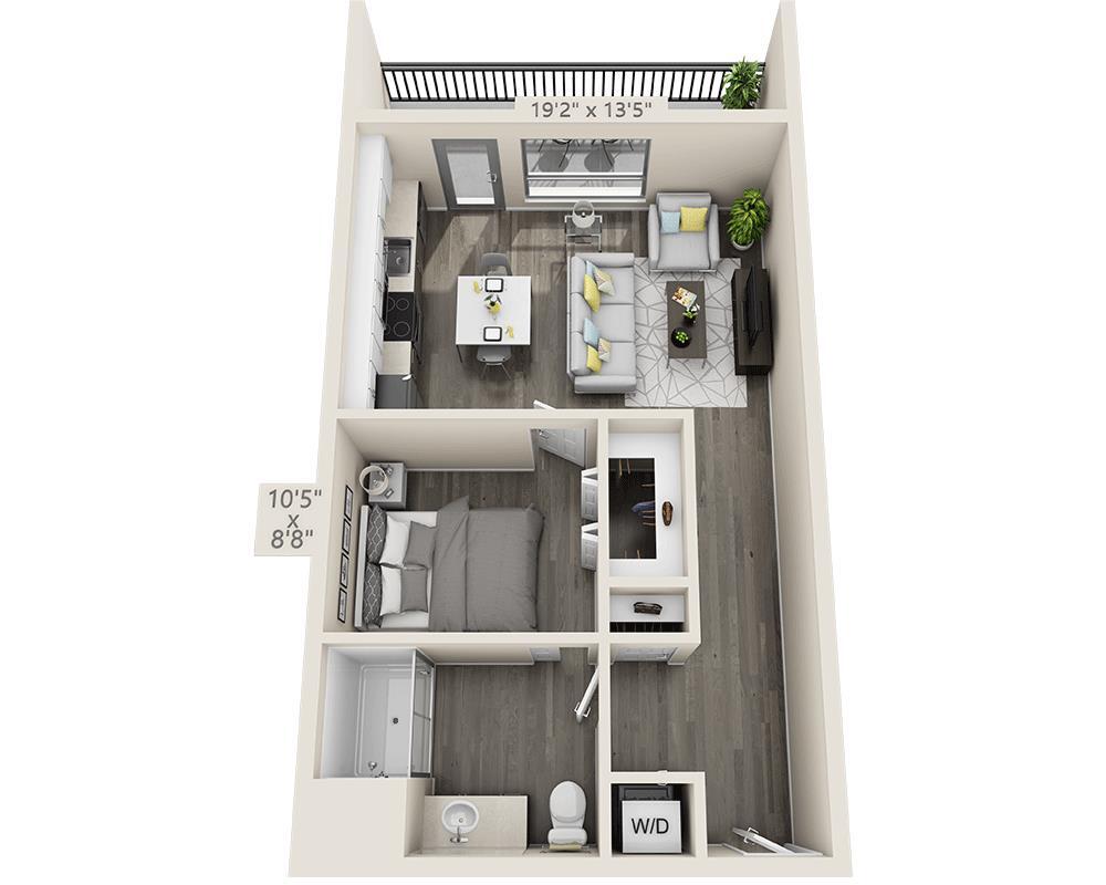 Floor Plan - One Bed (A1H-S23)