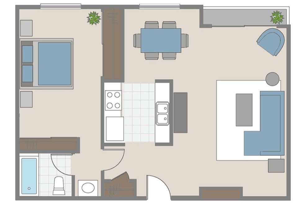Floor Plan - 1x1 BK