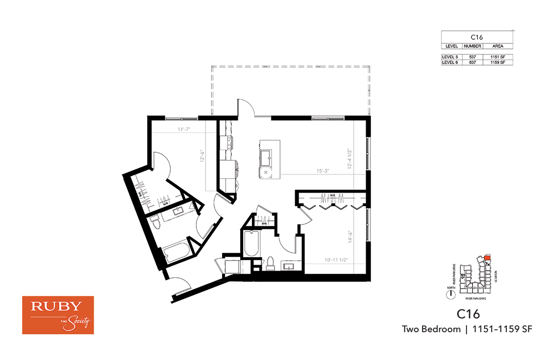 Floor Plan - Two Bedroom C16