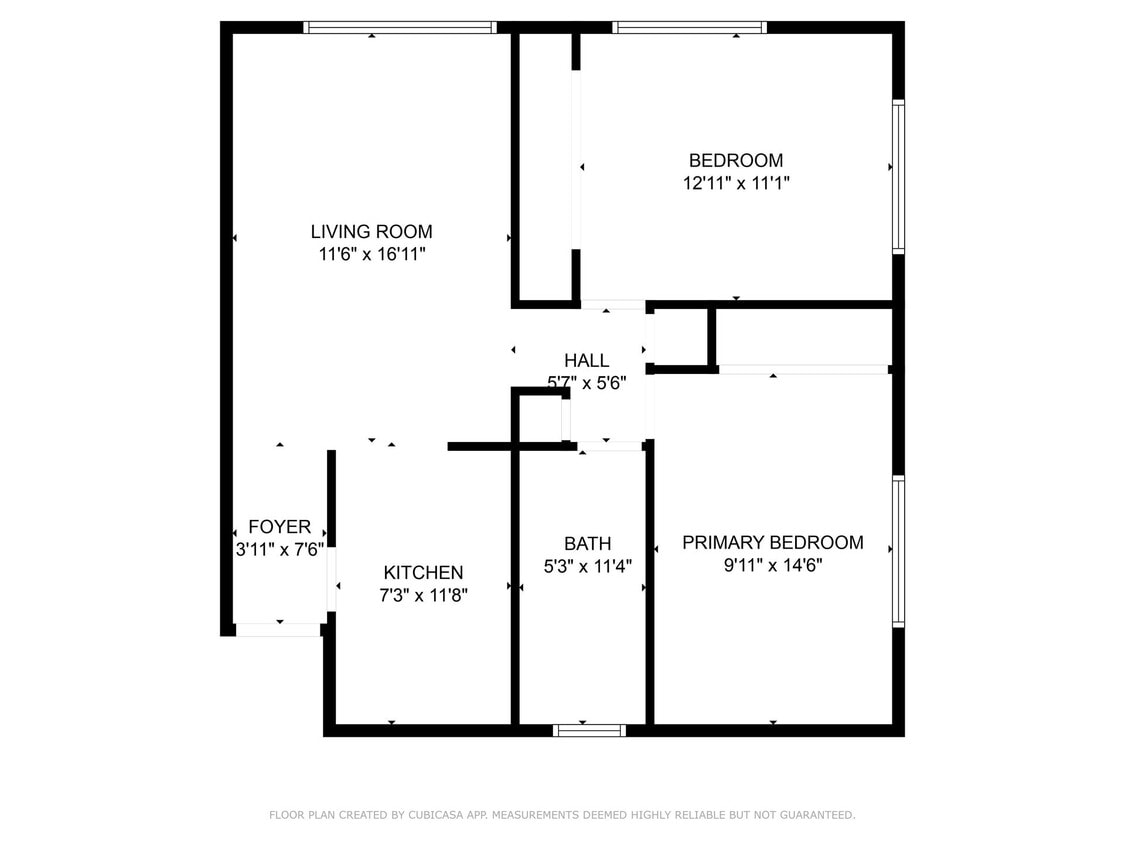 Floor Plan - Apartment 2bd/1ba
