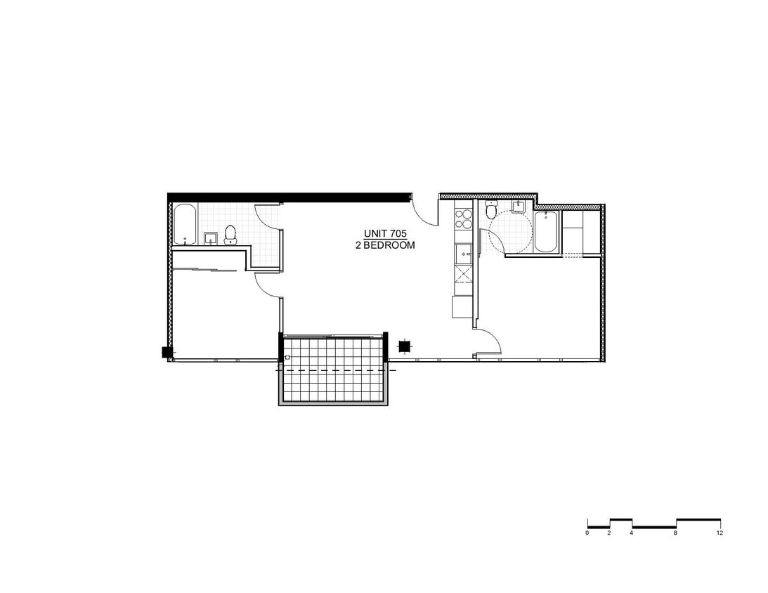 Two-Bedroom, Two-Bathroom 2D Floor Plan - 2x2E