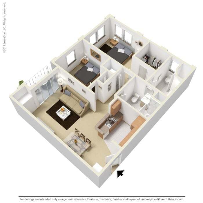 Floor Plan - 2 Bed 2 Bath I