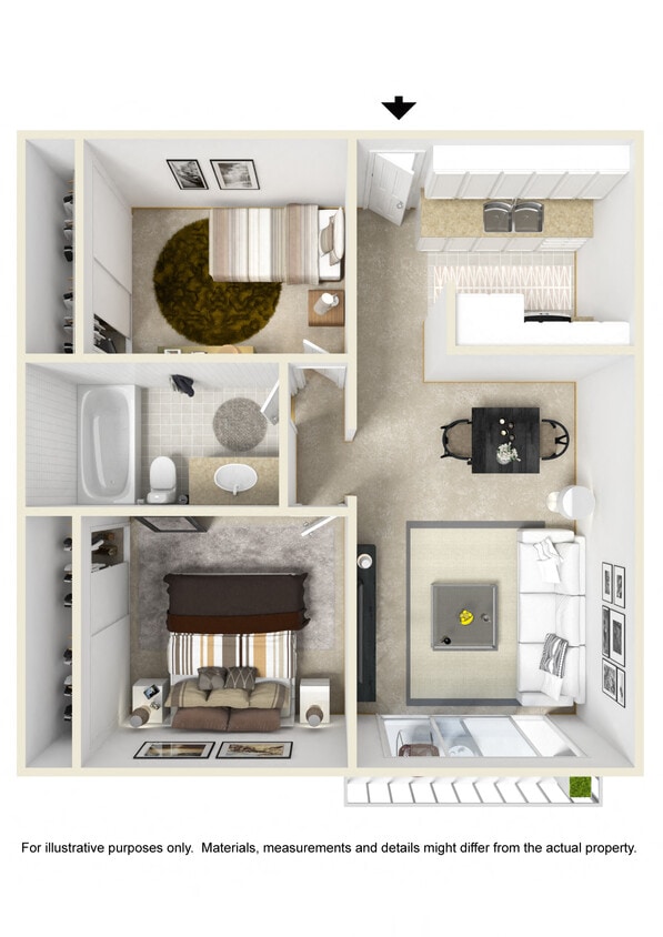 Floor Plan - Two Bedroom One Bath
