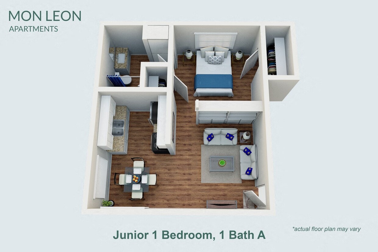 Floor Plan - Jr 1 Bedroom, 1 Bath