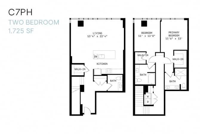 Floor Plan - Two Bedroom Penthouse C7ph