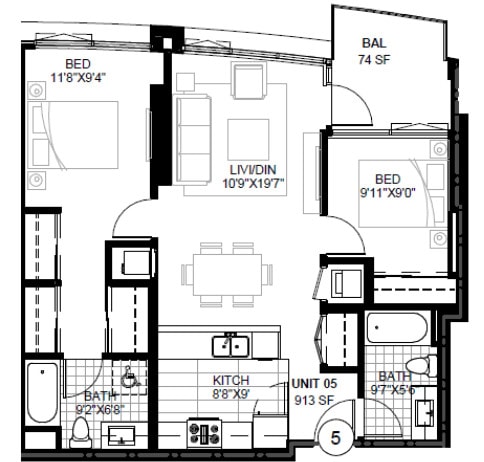 Floor Plan - SPIRE 2J