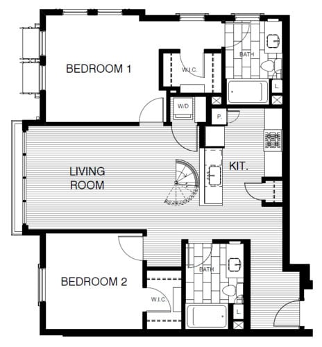 Floor Plan - 2x2 GC Loft 1190