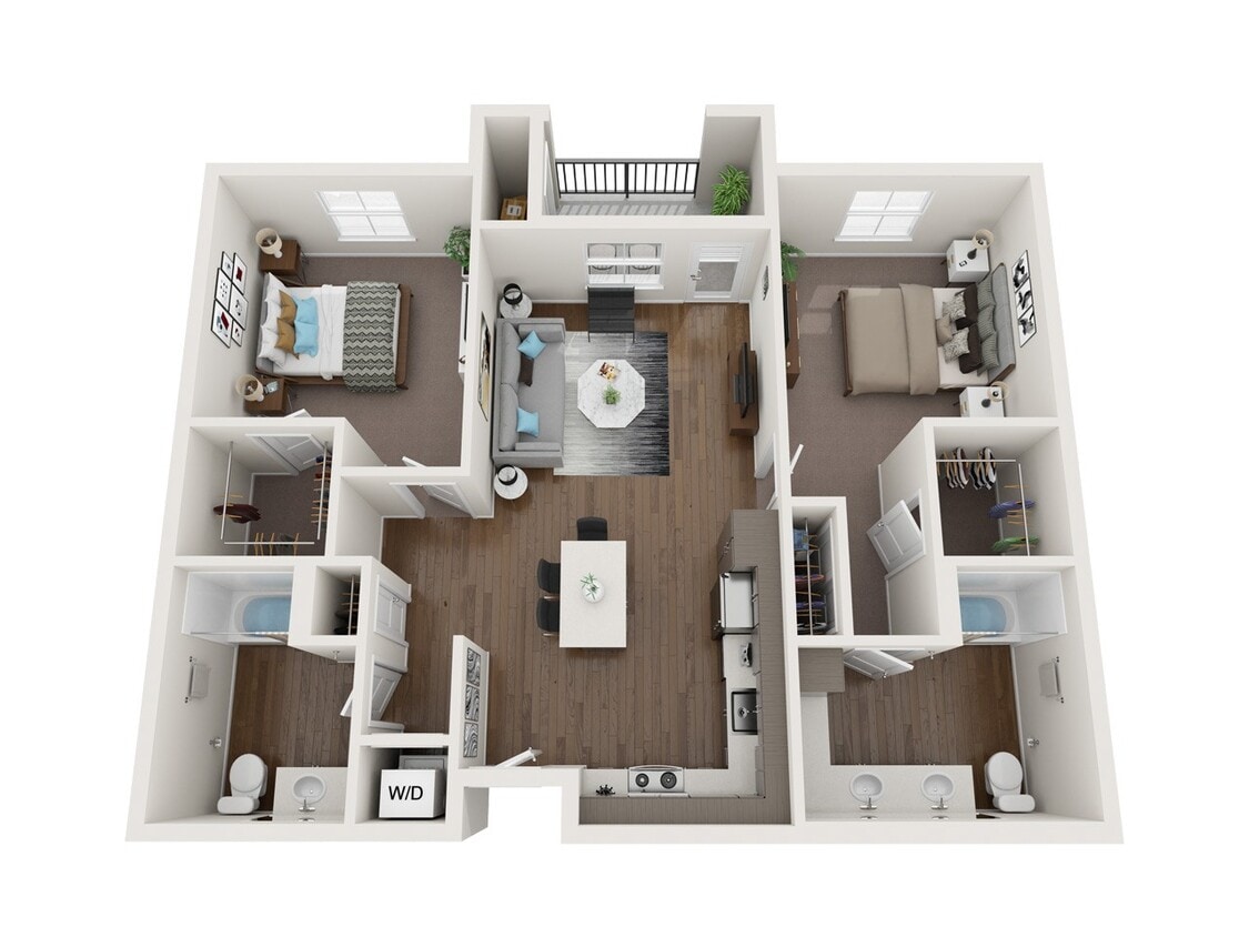 Floor Plan - 2 Bedroom 2 Bathroom