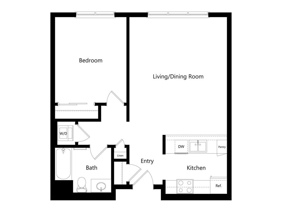 CA1 - 1x1 Floor Plan - CA1