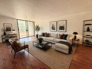 Virtually staged living room - 600 W 9th St Unit 814