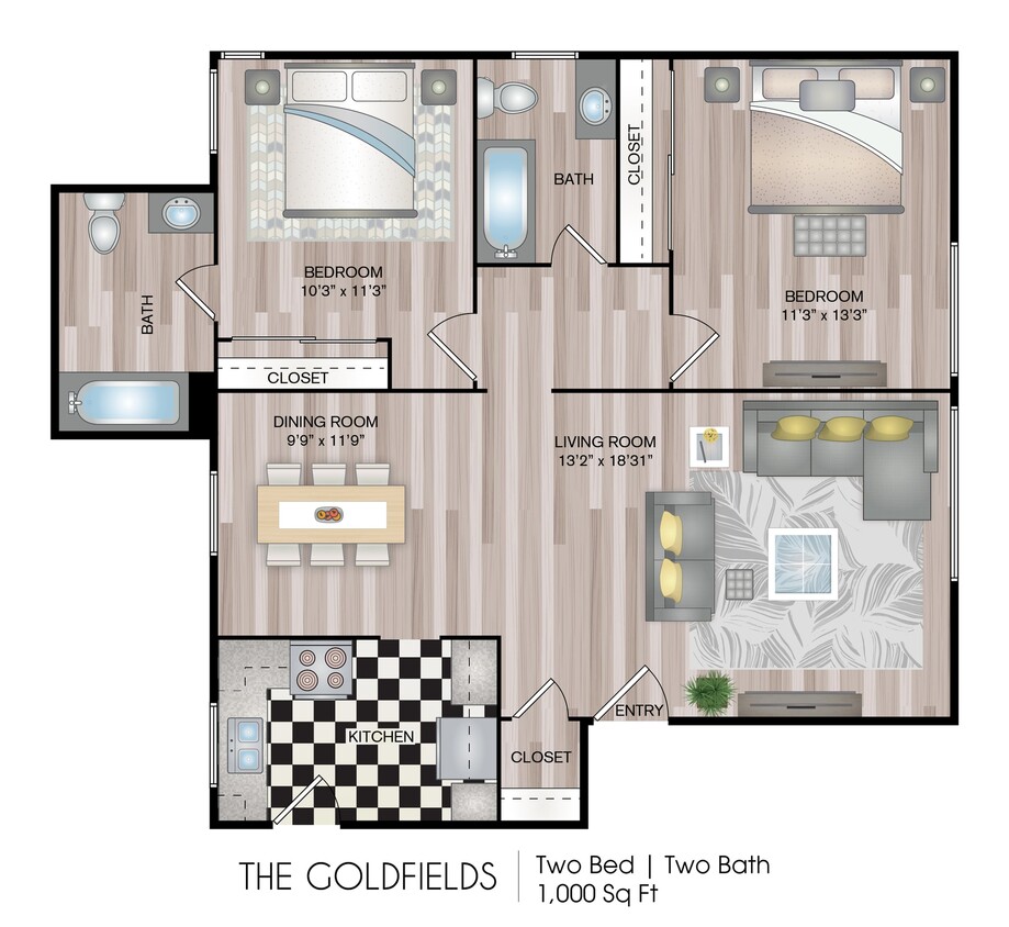 1000 sq ft - The Goldfields Renovated (Garden)