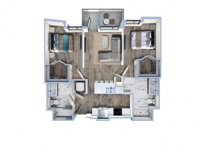 Floor Plan - 2Bed/2Bath-A1