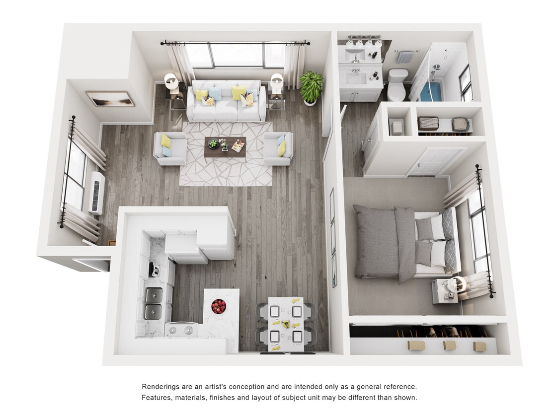 Floor Plan - 1BD, 1BTH C