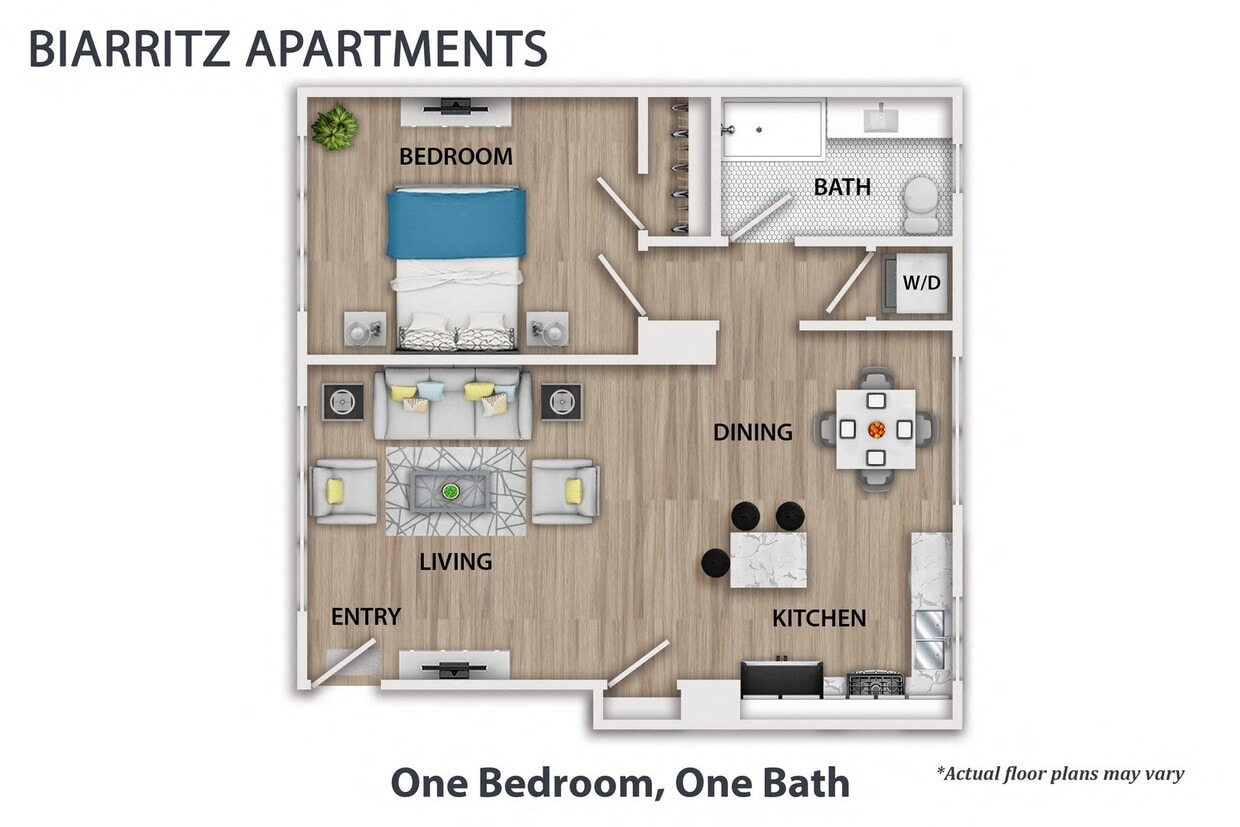 Floor Plan - 1 Bedroom, 1 Bath