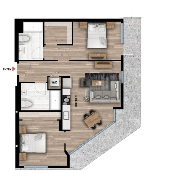 Floor Plan - B4 - 2 Bed 2 Bath