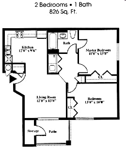 2BR/1BA - 2x1