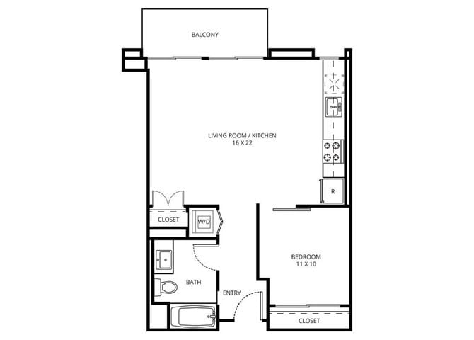 Floor Plan - 1 Bedroom E-4C 